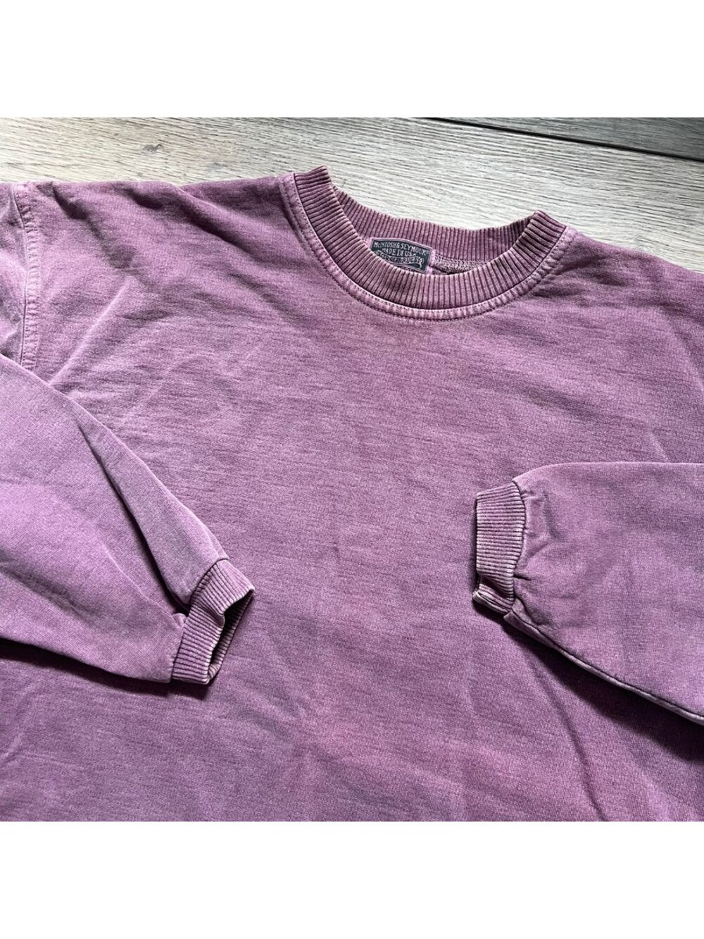 Vintage McIntosh Seymour Men's M Pullover Crewneck Sweatshirt Purple Faded USA
